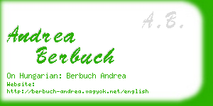 andrea berbuch business card